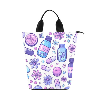 Floral Rounds - Nylon Cylinder Lunch Bag