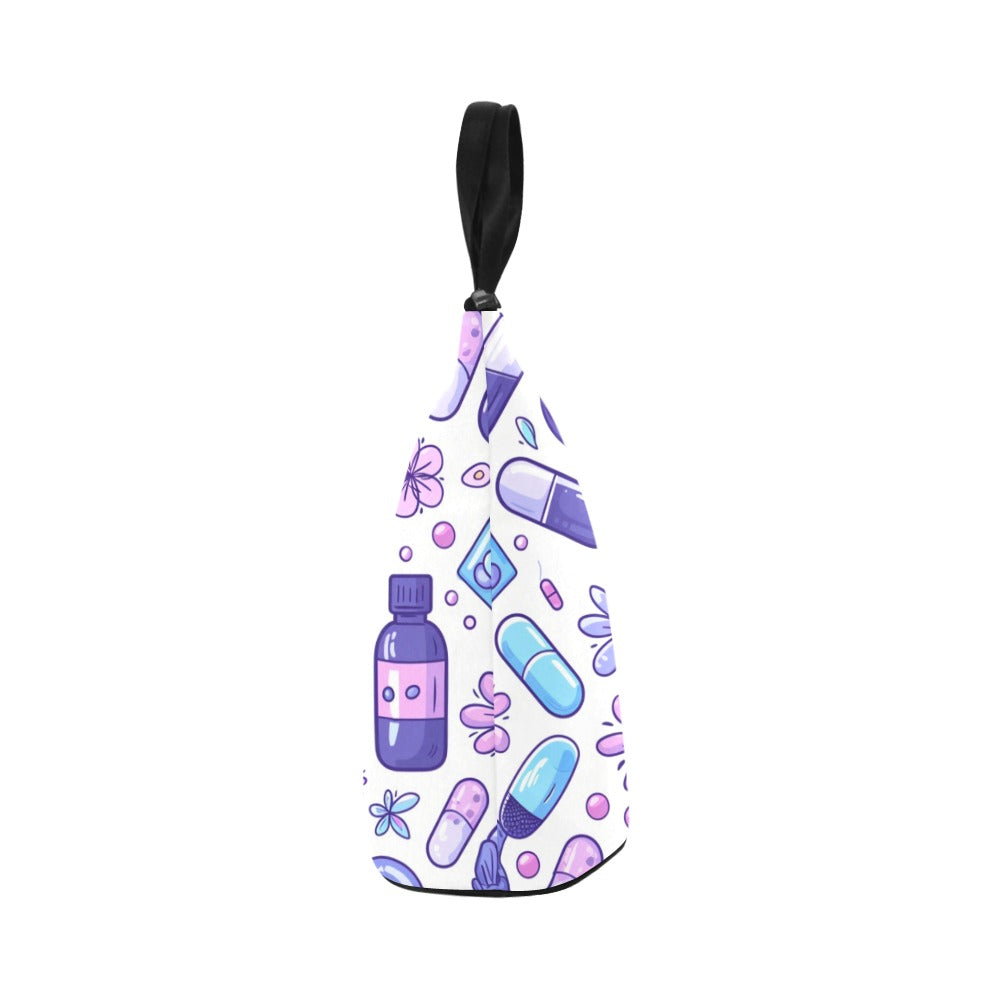 Floral Rounds - Nylon Cylinder Lunch Bag