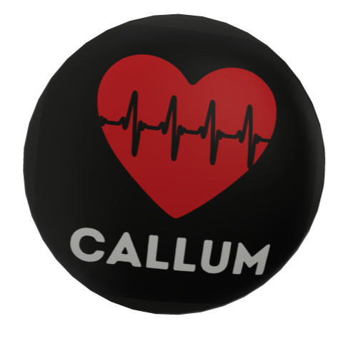 Black ECG Heart Name Badge