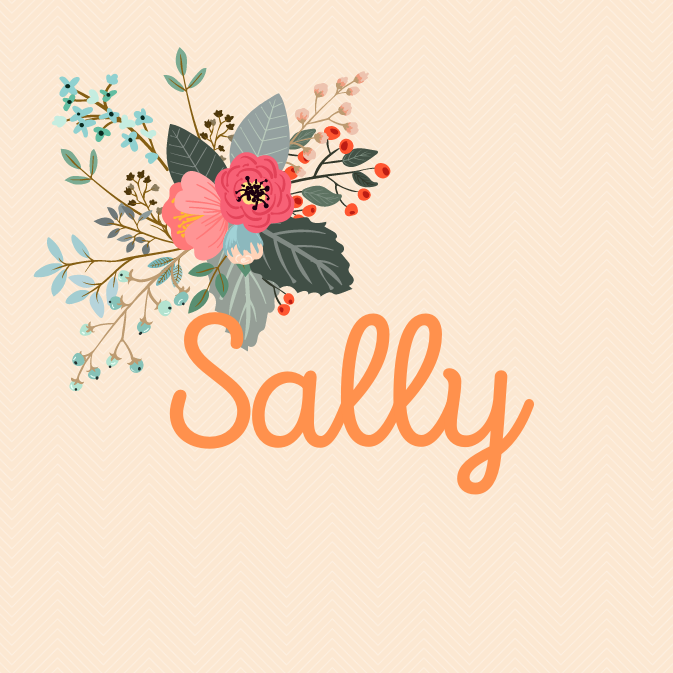 Floral Orange Name Badge