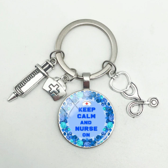 Keep Calm and Nurse On Keyring