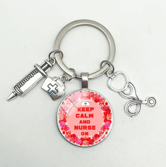 Keep Calm and Nurse On Keyring
