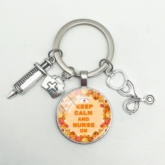 Keep Calm and Nurse On Keyring