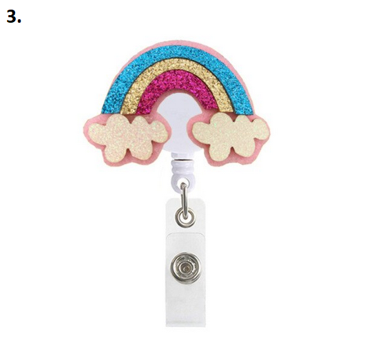Rainbow Glitter Badge Reel